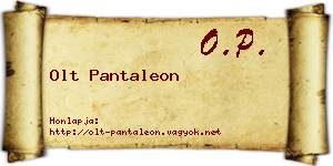 Olt Pantaleon névjegykártya